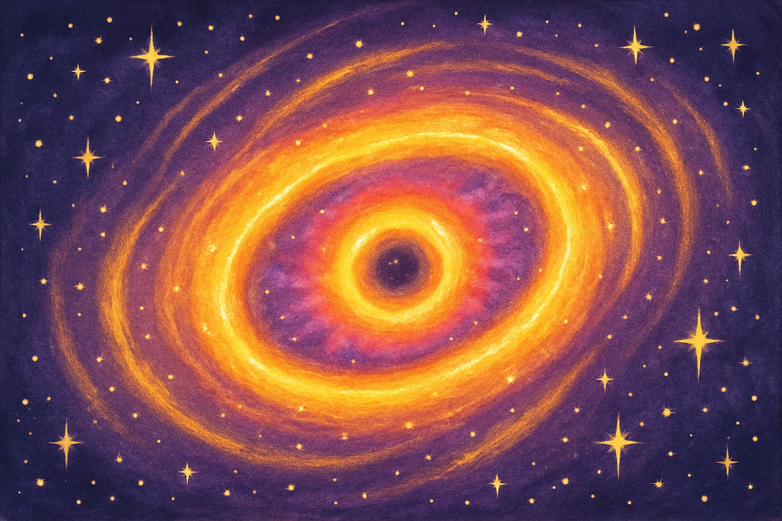 A glowing ring-shaped nebula in space surrounded by bright arc-shaped shock waves, like a giant cosmic eye made of colorful gas and light